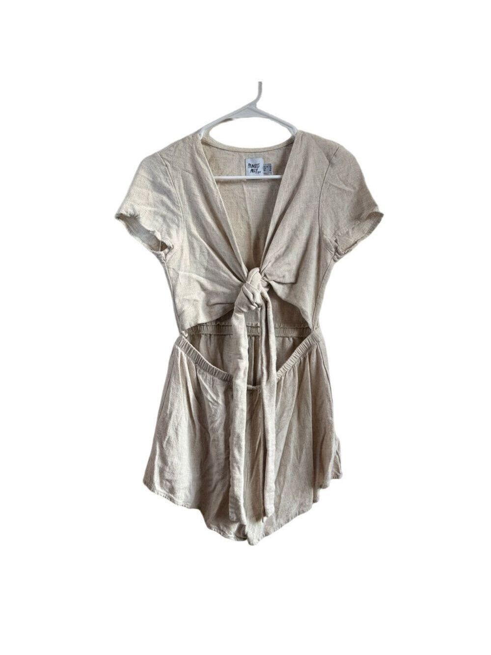 PRINCESS POLLY ‘Ragnar’ Cutout Linen Romper - Picture 3 of 11